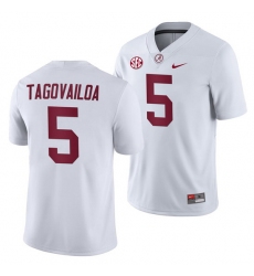 NCAA Football Alabama Crimson Tide Taulia Tagovailoa White 2019 Away Game Jersey