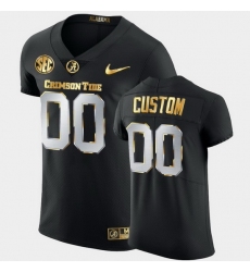 Men Women Youth Toddler Alabama Crimson Tide Custom Golden Edition Black Authentic Jersey