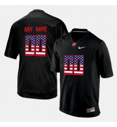 Men Women Youth Toddler Custom Black Alabama Crimson Tide Us Flag Fashion Jersey