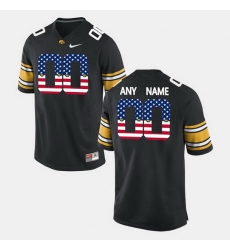 Men Women Youth Toddler Custom Black Iowa Hawkeyes Us Flag Fashion Jersey