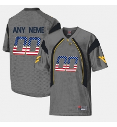 Men Women Youth Toddler Custom Grey West Virginia Mountaineers Us Flag Fashion Jersey