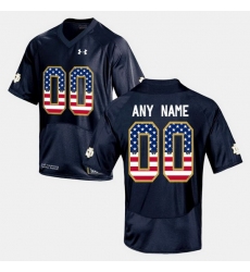 Men Women Youth Toddler Custom Navy Blue Notre Dame Fighting Irish Us Flag Fashion Jersey