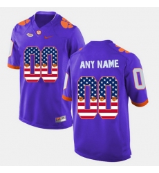 Men Women Youth Toddler Custom Purple Clemson Tigers Us Flag Fashion Jersey