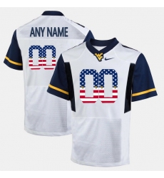 Men Women Youth Toddler Custom White West Virginia Mountaineers Us Flag Fashion Jersey