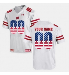 Men Women Youth Toddler Custom White Wisconsin Badgers Us Flag Fashion Jersey