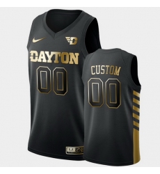 Men Women Youth Toddler Dayton Flyers Custom Golden Edition Black Limited Jersey
