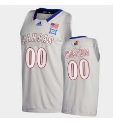 Men Women Youth Toddler Kansas Jayhawks Custom College Basketball Gray New Season 2020 21 Jersey