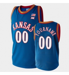 Men Women Youth Toddler Kansas Jayhawks Custom College Basketball Royal Jersey