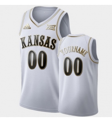 Men Women Youth Toddler Kansas Jayhawks Custom Golden Edition White Limited Jersey