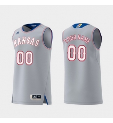 Men Women Youth Toddler Kansas Jayhawks Custom Gray Replica College Basketball Jersey