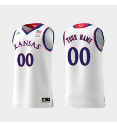 Men Women Youth Toddler Kansas Jayhawks Custom White Replica College Basketball Jersey