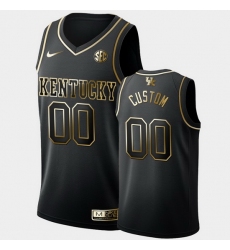 Men Women Youth Toddler Kentucky Wildcats Custom Golden Edition Black College Basketball Jersey