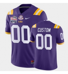 Men Women Youth Toddler Lsu Tigers Custom College Football Purple Peach Bowl Champions Away Jersey