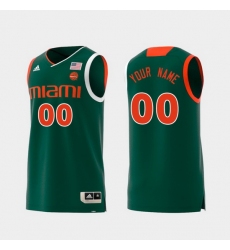 Men Women Youth Toddler Miami Hurricanes Custom Green Replica College Basketball Jersey