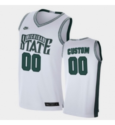 Men Women Youth Toddler Michigan State Spartans Custom Retro Limited White College Basketball Jersey