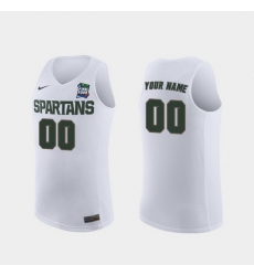 Men Women Youth Toddler Michigan State Spartans Custom White 2019 Final Four Replica Jersey
