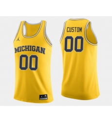 Men Women Youth Toddler Michigan Wolverines Custom Maize College Basketball Jersey