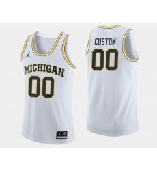 Men Women Youth Toddler Michigan Wolverines Custom White College Basketball Jersey