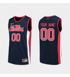 Men Women Youth Toddler Ole Miss Rebels Custom Navy Replica College Basketball Jersey