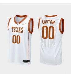 Men Women Youth Toddler Texas Longhorns Custom White Replica College Basketball Jersey