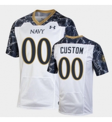 Men navy midshipmen custom special game white football jersey