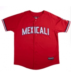 Men Mexicali Jersey Red Blank Stitched Baseball Jersey