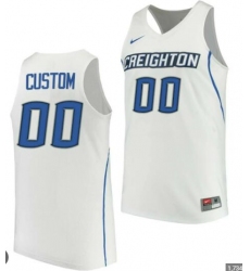 Mens Creighton Bluejays White Customized College Basketball Jersey