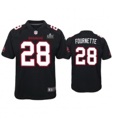 Youth Leonard Fournette Buccaneers Black Super Bowl Lv Game Fashion Jersey