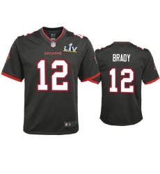 Youth Tom Brady Buccaneers Pewter Super Bowl Lv Game Jersey