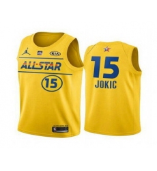Men 2021 All Star 15 ikola Jokic Yellow Western Conference Stitched NBA Jersey