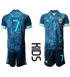 Kids Argentina Short Soccer Jerseys 012