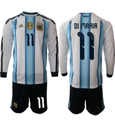 Argentina 2026 FIFA World Cup Soccer Jersey White LONG #11 DI MARIA