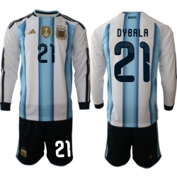 Argentina 2026 FIFA World Cup Soccer Jersey White LONG #21 DYBALA