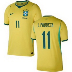Youth 11 Brazil National Team Lucas Paqueta 2026 Home Jersey 1