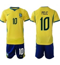 Youth Brazil 2026 FIFA World Cup Yellow Home Soccer Jersey PELE #10