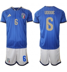 Italy 2026 FIFA World Cup Soccer Jersey Blue #6 UDOGIE