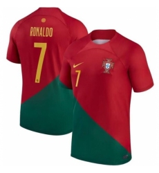 Men Portugal Team 7 Cristiano Ronaldo Red Green Soccer Jersey