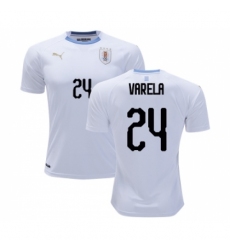 Uruguay #24 Varela Away Soccer Country Jersey