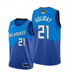 bucks jrue holiday blue 2021 nba finals bound jersey