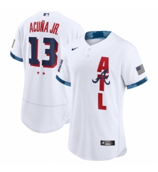 Men's Atlanta Braves #13 Ronald Acuña Jr. Nike White 2021 MLB All-Star Game Authentic Player Jersey