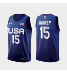 Men's USA Team Devin Booker Away Blue 2021 Tokyo Olympics Jersey