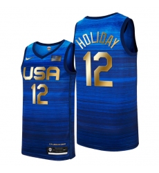 USA Dream Team 12 Jrue Holiday 2021 Tokyo Olymipcs Nike Basketball Jersey Blue