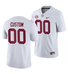 Alabama Crimson Tide Custom White College Football Men's Away Game Jersey
