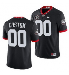 Georgia Bulldogs Custom Black Mascot 100Th Anniversary Men Jersey