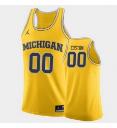 Michigan Wolverines Custom Maize Home College Basketball Jersey