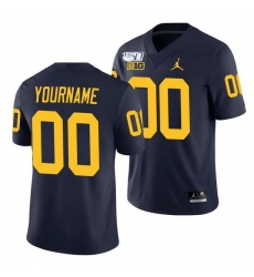 Michigan Wolverines Custom Navy College Football Men'S Jersey 0