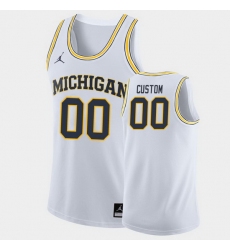 Michigan Wolverines Custom White Road College Basketball Jersey