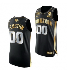 Gonzaga Bulldogs Custom 2021 March Madness Final Four Golden Authentic Black Jersey