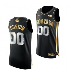 Gonzaga Bulldogs Custom 2021 March Madness Golden Authentic Black Jersey