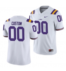 LSU Tiger Custom White College Football Men'S Jersey